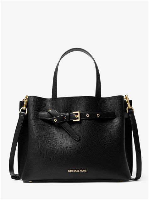 emilia large pebbled leather satchel